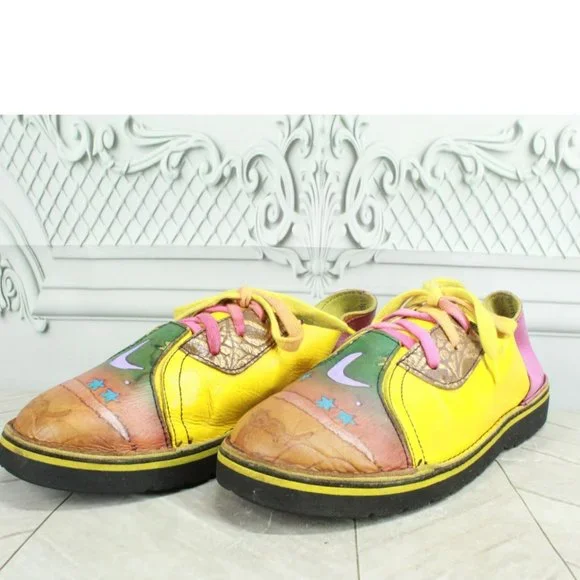 *Unbranded Unisex Multicolor Leather Slip On Lace Up Casual Oxford Shoes Size 7 - Picture 2 of 9